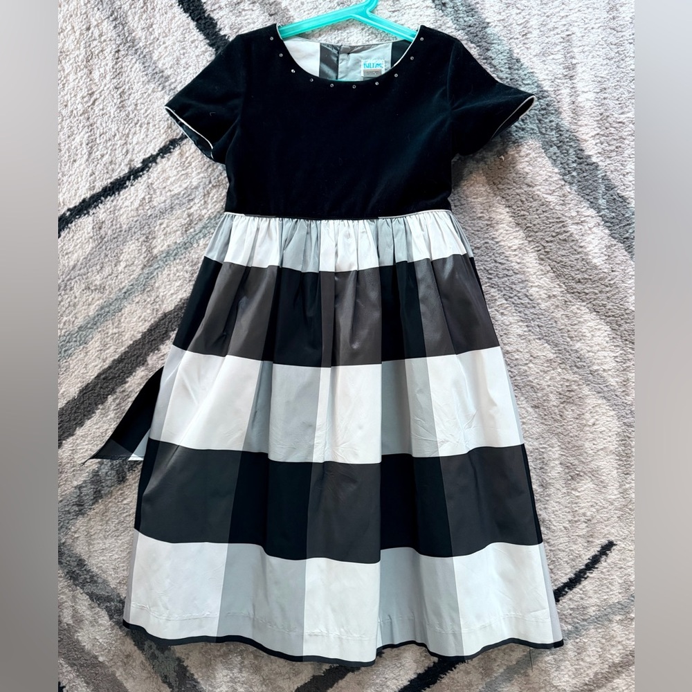 Luli & Me Black and White Checkered Dress